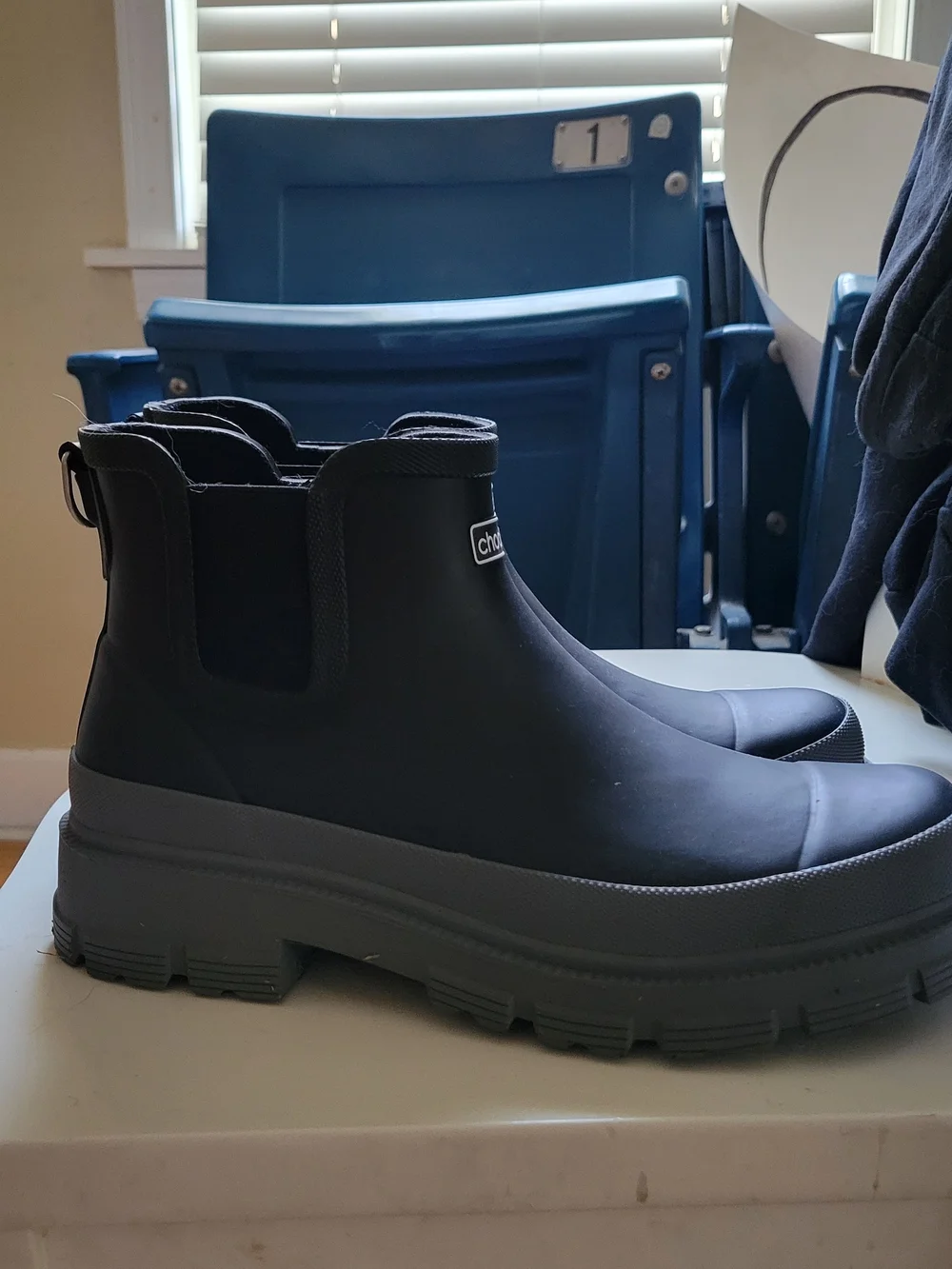Chooka Women's Black Slip-On Rain Ankle Boots